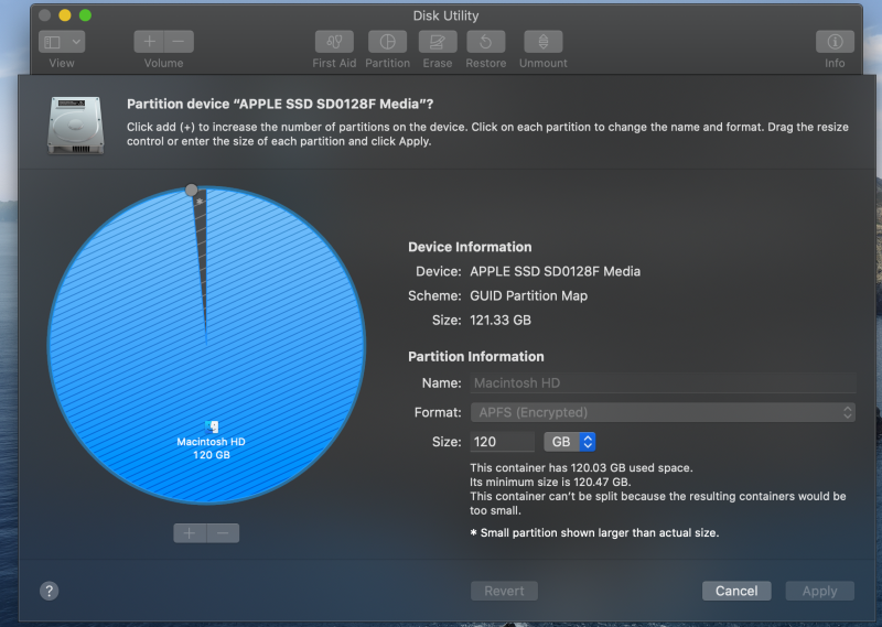 partition amount of gb for windows and mac